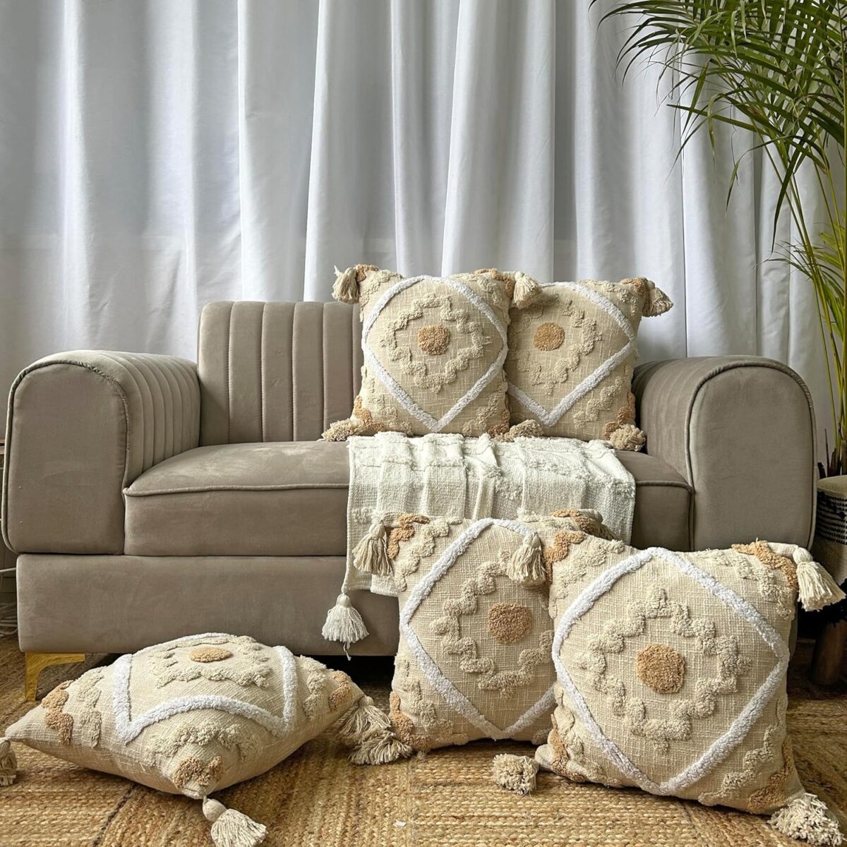 Decorative Cushion Cover for Sofa, Chair, Bed, Deewan