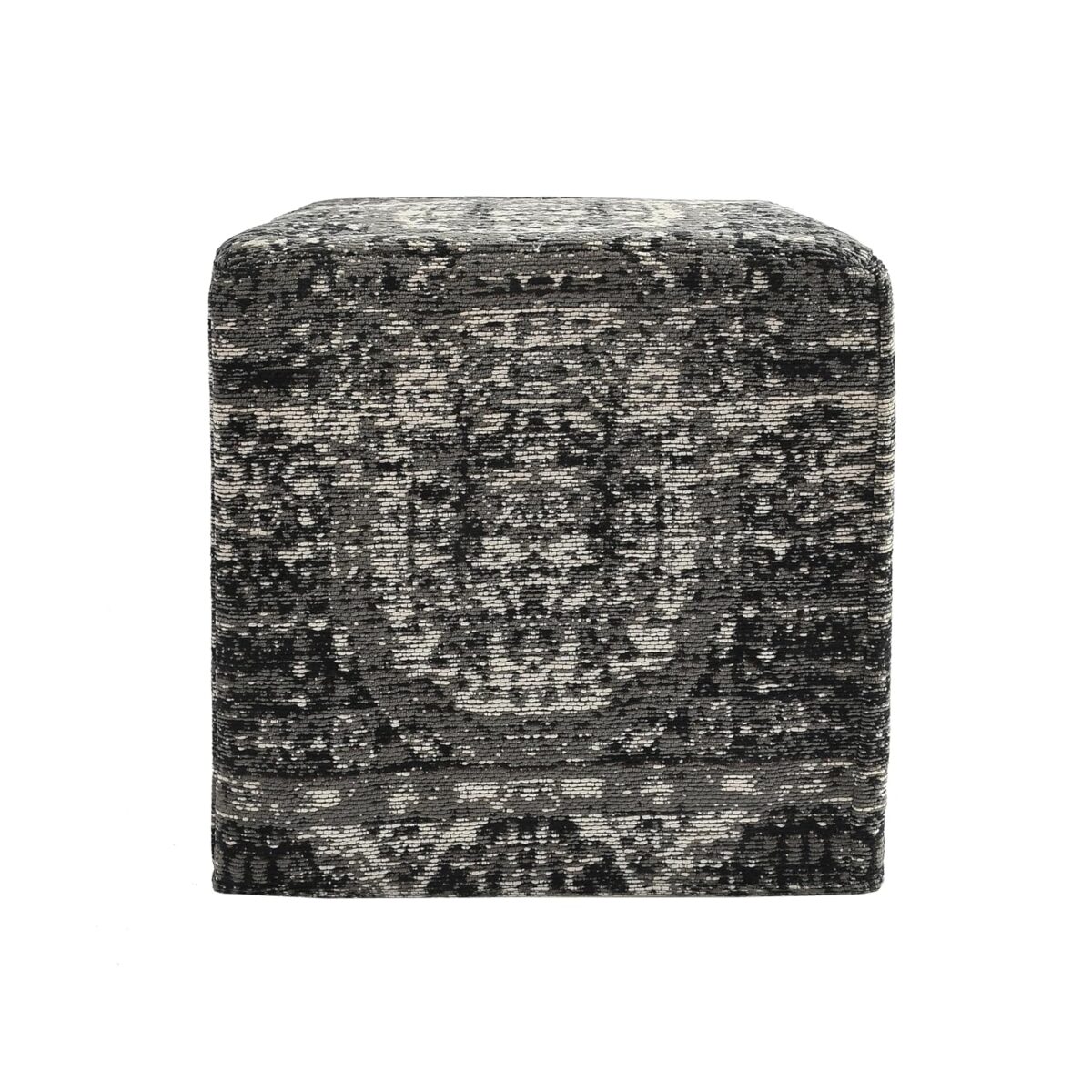 Polyester Square Jacquard Ottoman Stool for Living Room Bedroom Home Thermocoal Block Designed Sitting Footstool Pouffe - Image 2