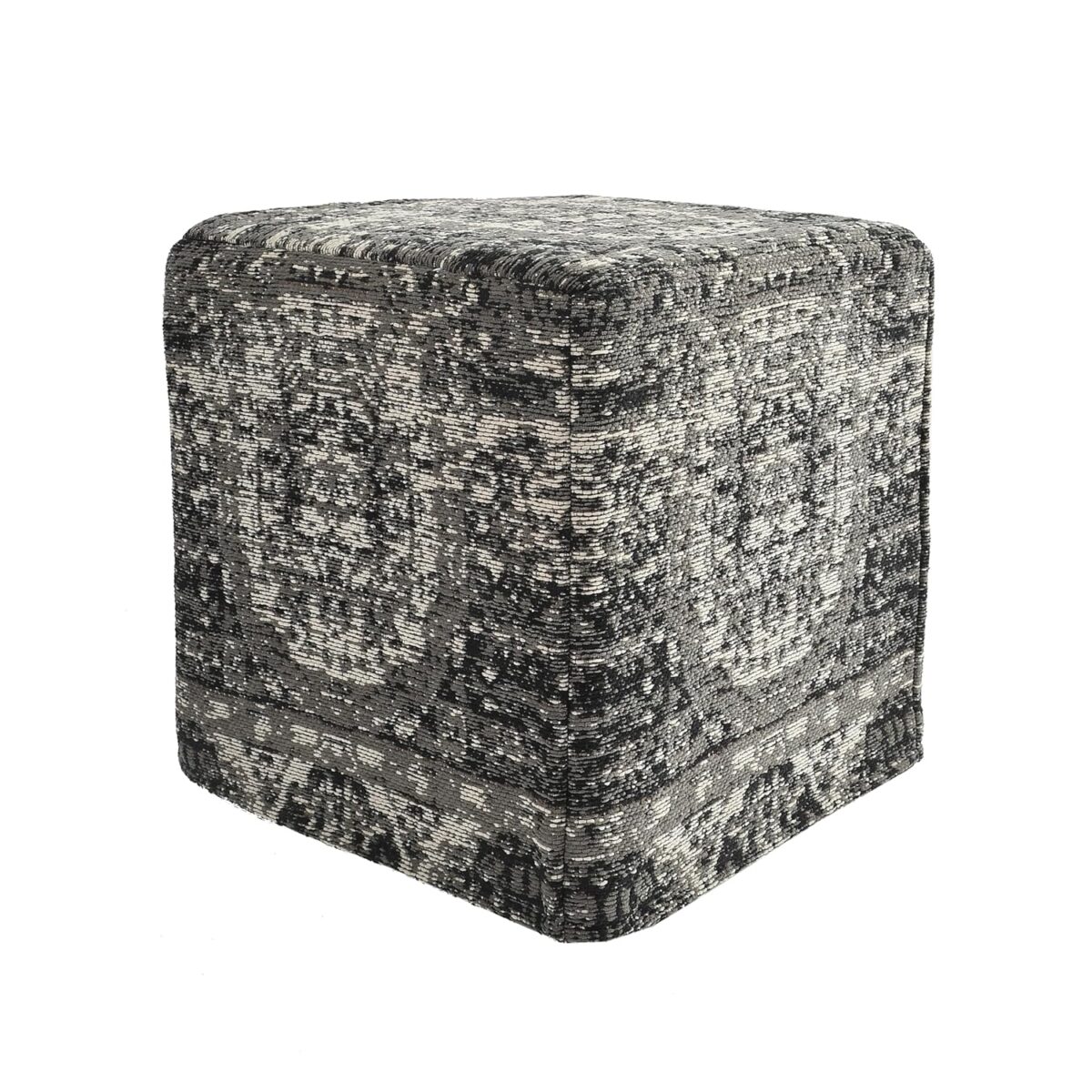 Polyester Square Jacquard Ottoman Stool for Living Room Bedroom Home Thermocoal Block Designed Sitting Footstool Pouffe - Image 3